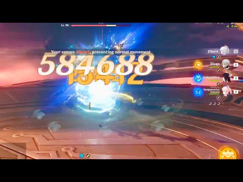 Zibai vs New Boss Dottore! Damage Showcase with Columbina, Illuga & Kokomi | Genshin Impact