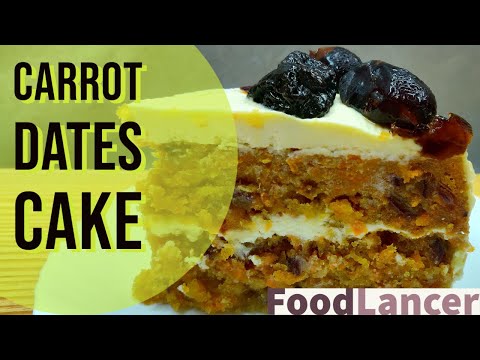 Eggless carrot dates cake | Carrot dates cake without egg