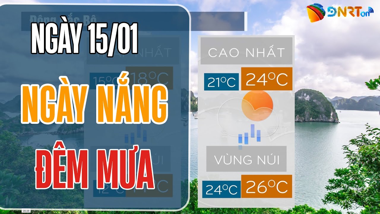 Thời tiết trưa 15/1 | Miền Trung ngày nắng ráo, đêm có mưa rải rác
