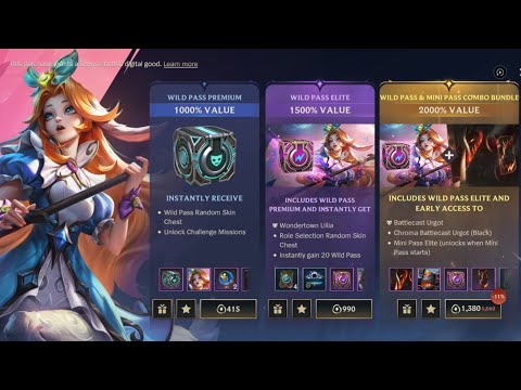 Wondertown Lilia + Battlecast Urgot S18 Wildrift Wildpass [RAW UNEDITED]