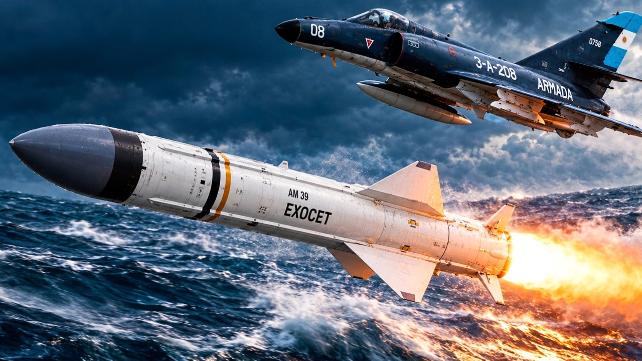🔥⚠️ EL MISIL EXOCET: EL TERROR DE LOS BUQUES BRITÁNICOS EN LA GUERRA DE MALVINAS (1982) 🇬🇧⚔️🇦🇷
