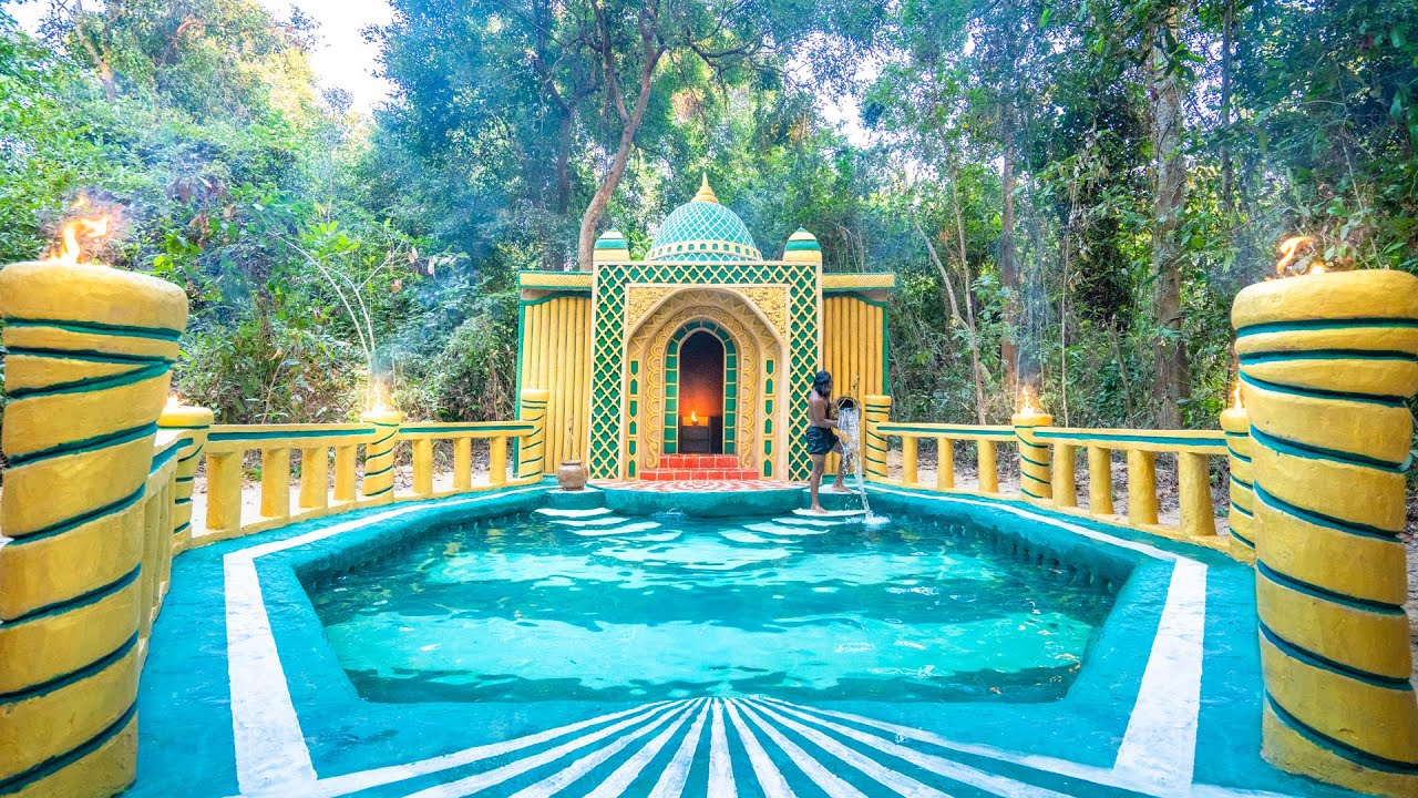 Build The Most Amazing Luxury Billionaire Swimming Pool House by Ancient Skills