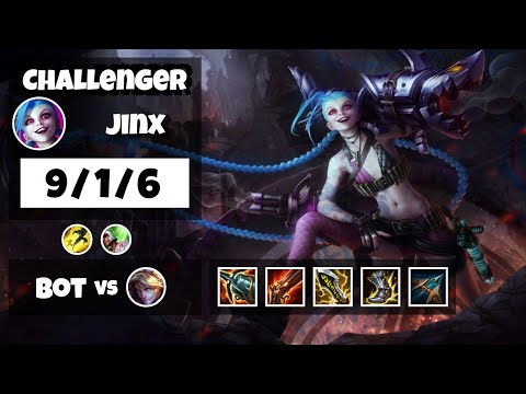 Jinx Gameplay Challenger Replay S11 - 11.13 Bot Lane (9/1/6) - NA