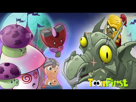 Plants Vs Zombies 2 Dark Ages: Pea-Nut, Magnet-shroom, Hypno Shroom, All plants Power up