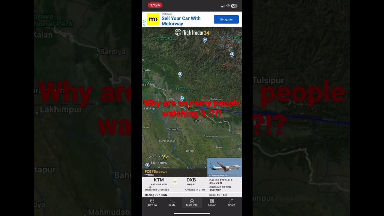 Why are so many people watching it !!!??? #aviation #flightradar24 #plane
