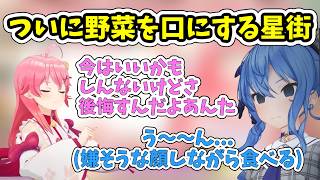 あの星街すいせいがついに野菜を食べる？！【ホロライブ/切り抜き/さくらみこ/星街すいせい】