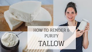 How to Render and Purify Tallow | ODORLESS, WHITE, WET METHOD | Bumblebee Apothecary
