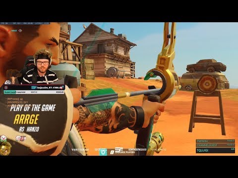 ARRGE GRANDMASTER HANZO GAMEPLAY! POTG! [ OVERWATCH SEASON 18 TOP 500 ]