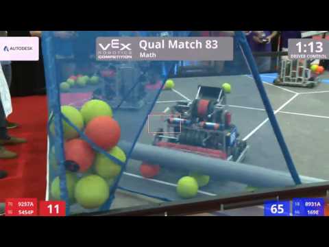 VEX Worlds 2016 - VRC High School - Math - Qual 83 (9257A 5454P) 127 vs 242 (8931A 169E)