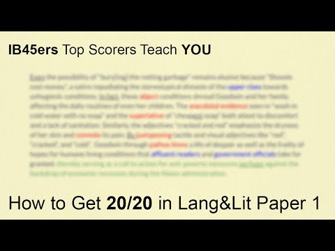 How to Get a 7 in IB English Paper 1