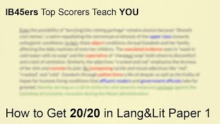 How to Get a 7 in IB English Paper 1
