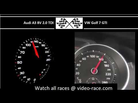 Audi A3 8V 2.0 TDI VS. VW Golf 7 GTI - Acceleration 0-100km/h