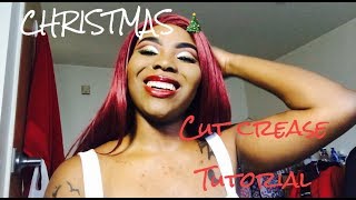 Christmas cut crease tutorial by @EbonyGalore ft. The Originated