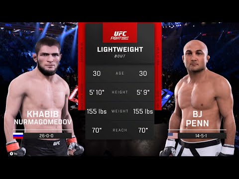 Khabib Nurmagomedov vs BJ Penn FULL FIGHT - UFC 5 SIMULATION (AI vs AI)