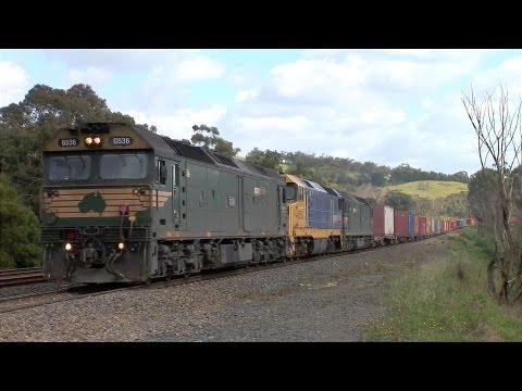 Australian Railways: Container train near Wandong.  Sun 16/10/11