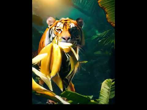 🐯🍏🍌🥝 Wild Fusion: When Tigers Meet Fruits in a Whimsical Journey#WildlifeConservation #ArcticAnimals