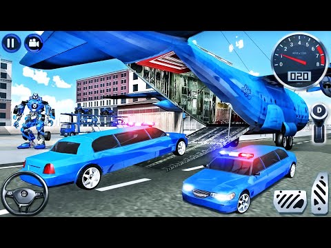 US Police Limo Car Driving Simulator - Transform Robot Transporter Drive - Android GamePlay