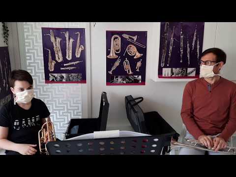 cours de trompette déconfiné (dérision)