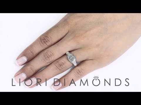 FD-SOLD-096 - 1.52 Carat Fancy Blue Radiant Cut Diamond Engagement Ring 14k Gold Vintage Style