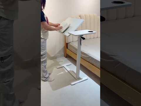 Ultimate Adjustable Overbed Table | 90° Tiltable Rolling Laptop Desk & Bedside Table #OverbedTable