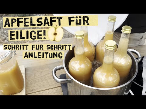 Apple juice for those in a hurry - step by step from apple to long-life juice with kitchen applia...