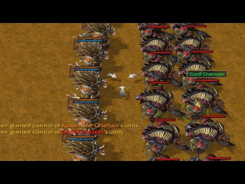 【小黄】16 Razormane Chieftain vs 28 Gnoll Overseer (All NoGradeUp & NoInterfere) Reforged