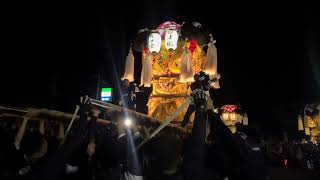 津根太鼓台　夜太鼓演技2024