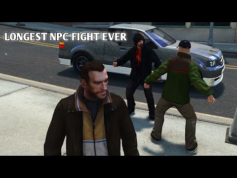 LONGEST NPC FIGHT EVER! - Grand Theft Auto 4