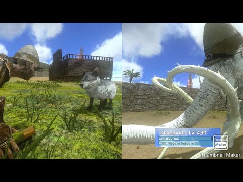Level 300 mammoth taming and dire wolf breeding!!!! Ark mobile Hard episode 11