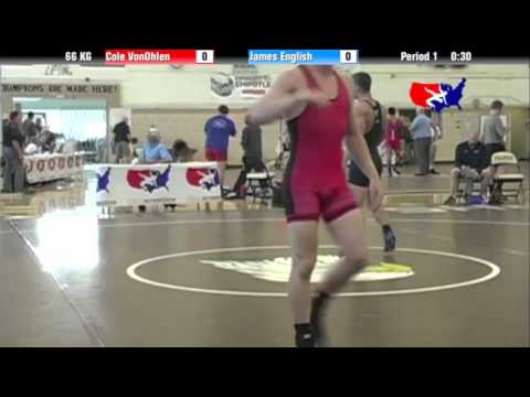 2012 Univ. WTT: 66 KG - Cole VonOhlen (Falcon TC) vs. James English (Penn State)