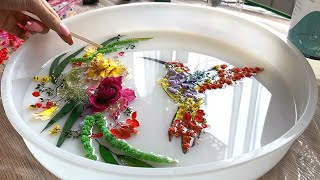 RESIN ART Idea you’ve never seen before! 💫 Epoxy with flowers 😍