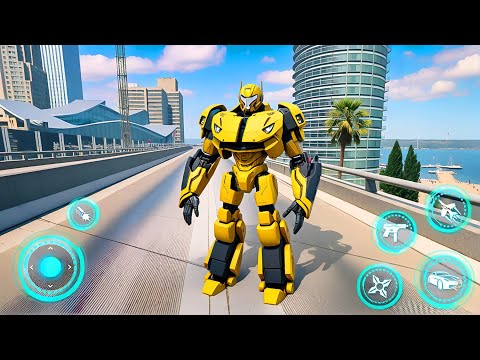 Fighting Robot Car Jet Transformation Game | New Flying Robot Car Fight in Town - Android Gameplay