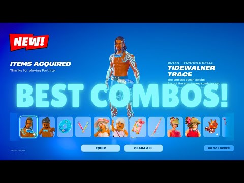 TIDEWALKER TRACE Fortnite outfit review + COMBOS! 🌊