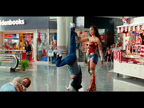 Wonder Woman (Gal Gadot) Captures Bank Robbers in a Mall "Wonder Woman 1984" 1080P BD