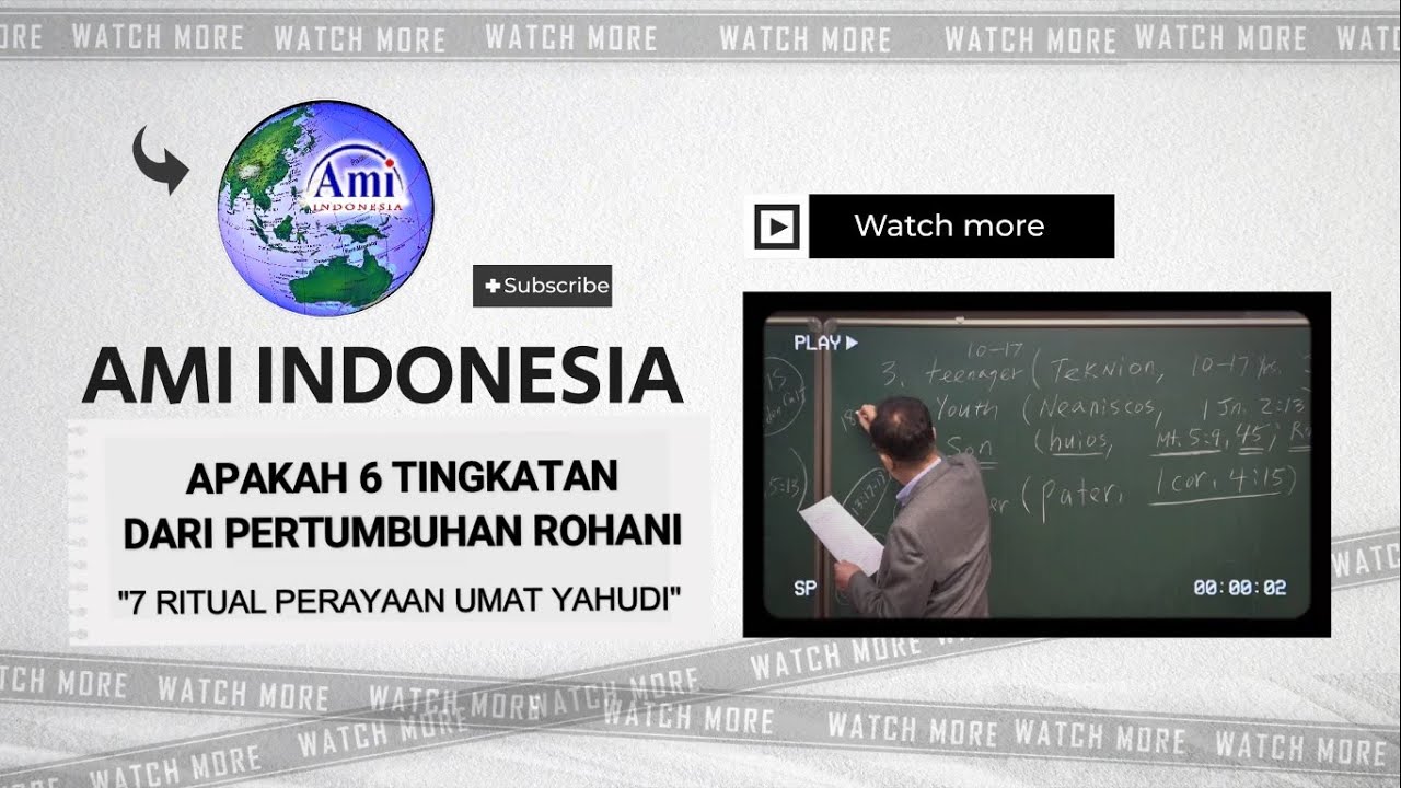 #21 APAKAH 6 TINGKATAN DARI PERTUMBUHAN ROHANI |  [Inggris 🔉 + Ind 💬] | 7 PERAYAAN UMAT ISRAEL