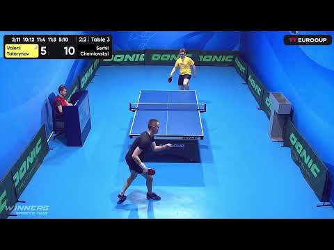 18:00 Valerii Tatarynov  2-3 Serhii Cherniavskyi 10.05.2023 TT Euro.Cup Ukraine Star. TABLE 3