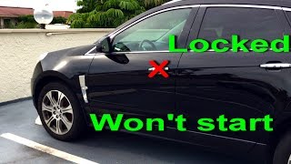 NO Remote Detected Cadillac SRX 2010-12 won't start keyless entry locked door CTS