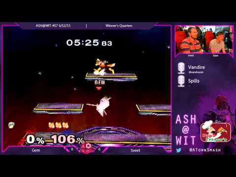 Melee Winner's Quarters ASH@WIT 6/12/15 - Gem (Marth) vs Sveet (Fox)