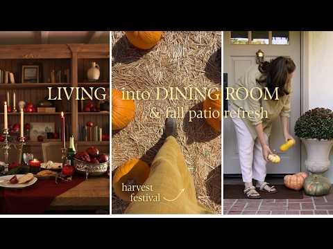 transforming our living room into a dining room, harvest festival & decorating our patio