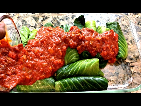 Stuffed Cabbage Rolls - ( VEGAN RECIPIE ) Rice & Lentils