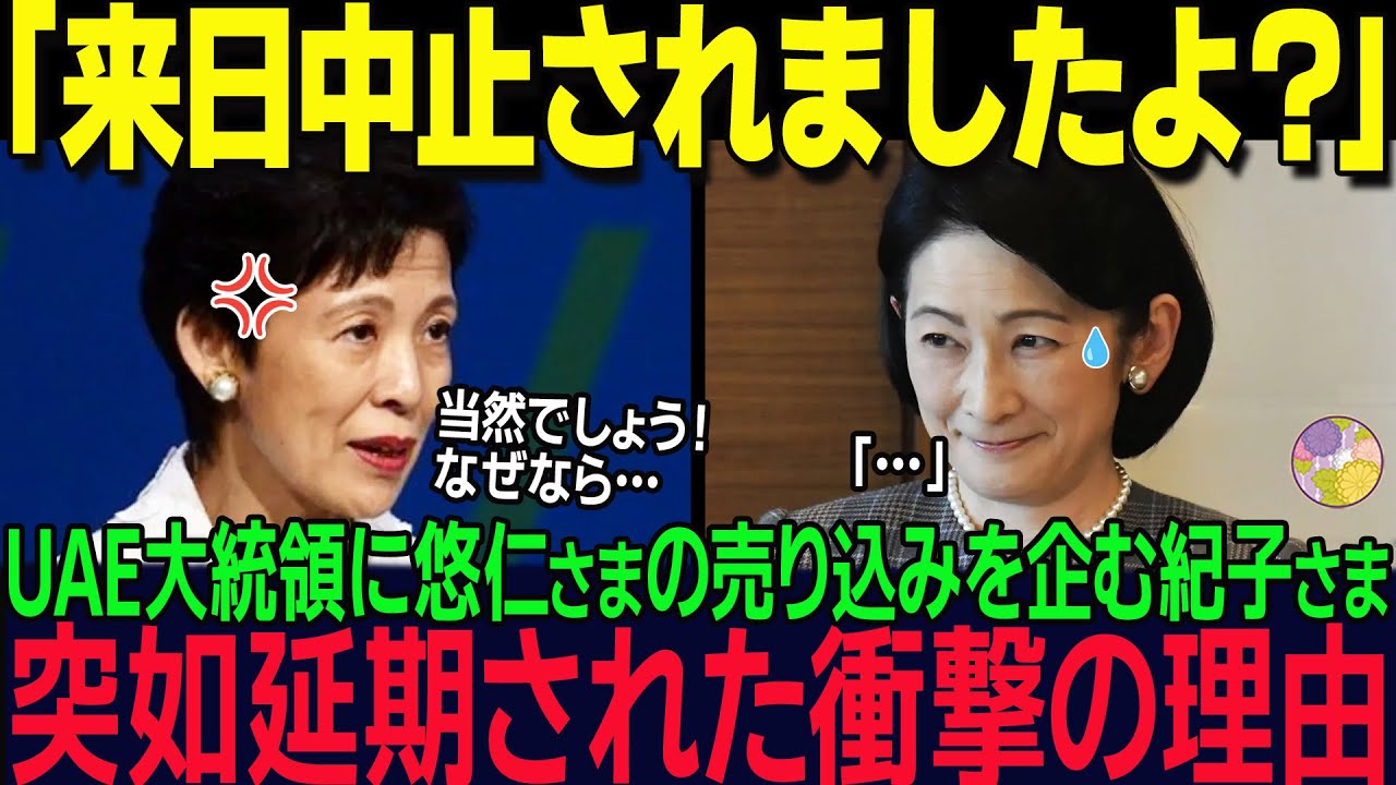 【 アラブ国王がブチギレ】UAE晩餐会前月に紀子さま衝撃の思惑が流出...秋篠宮家の衝撃の行動とは【海外の反応】【皇室】