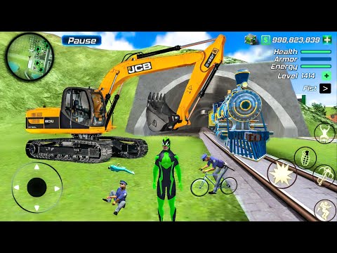 Rope Frog Ninja Hero Strange Gangster - Open City Construction Excavator - Android Gameplay
