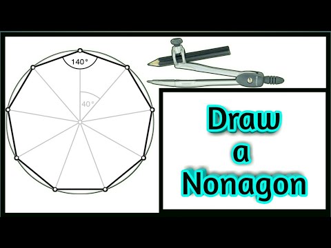How to draw  nonagon in a circle (approximately)||Nine sides drawing || Rn Learning