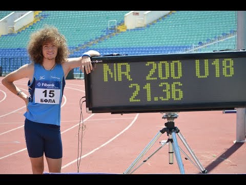 200m Final, Men, National Championship U20, Sofia, Bulgaria 2018, Vesselin Jivkov-21.36 NR
