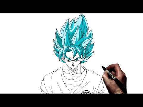 How To Draw Goku (SSj Blue) | Step By Step | Dragonball