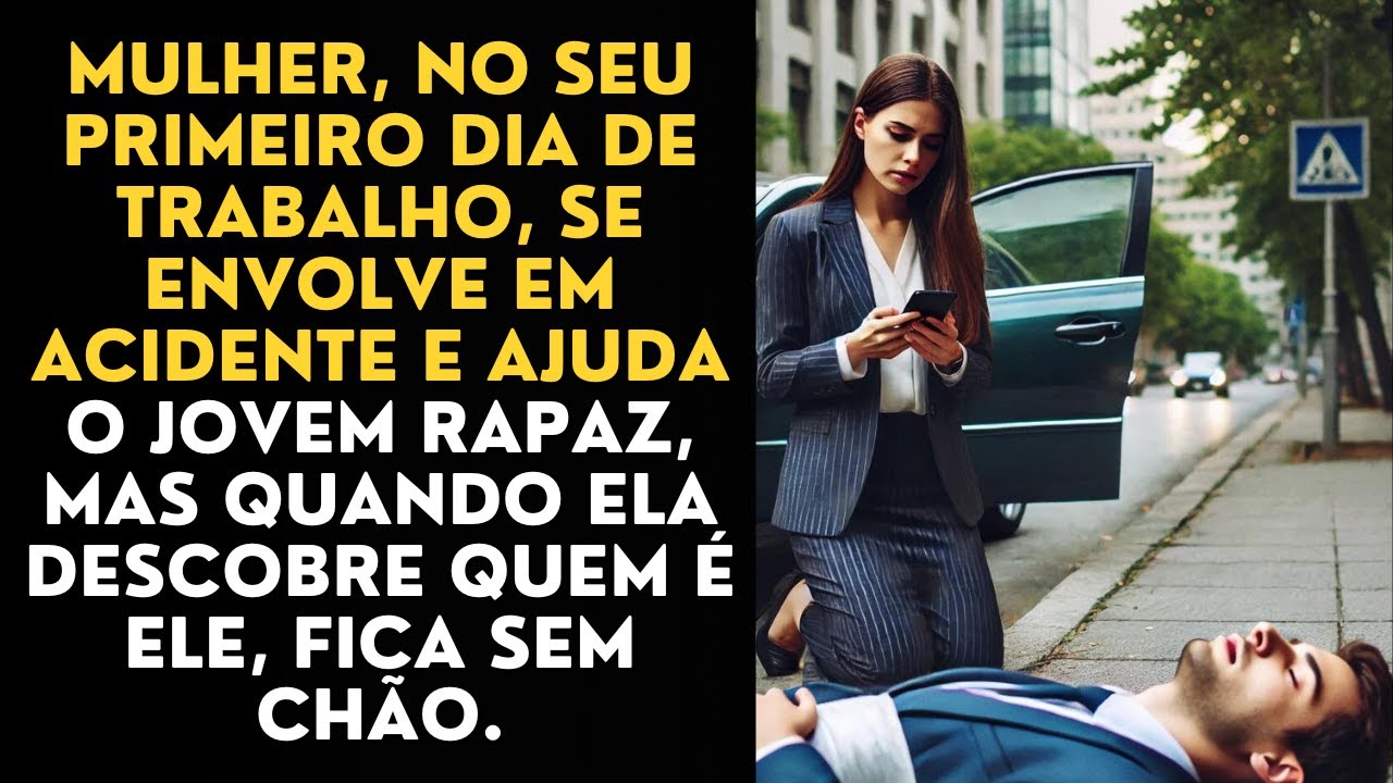 Mulher, no seu primeiro dia de trabalho, se envolve em acidente e ajuda o jovem rapaz, mas quando...