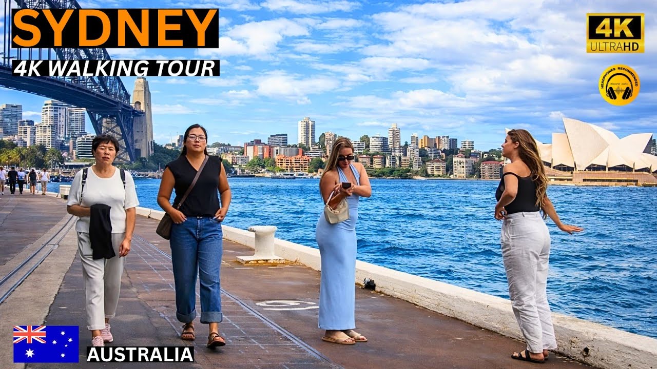 Sydney 4K Walking Tour 🇦🇺 | Relaxing Walk from Pitt Street to The Rocks Market | 60FPS