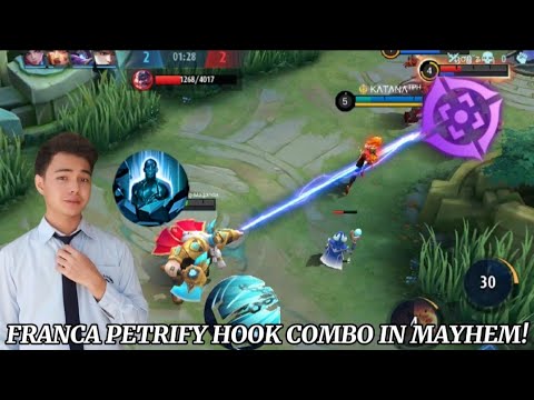 FRANCA ALL BLUE BUILD + PETRIFY HOOK COMBO IN MAYHEM! (HOOK SO GOOD) | MLBB