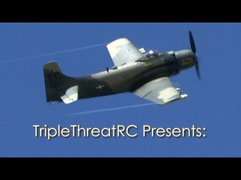 Full Scale A-1 Skyraider - Sneak Attack (Flyover)