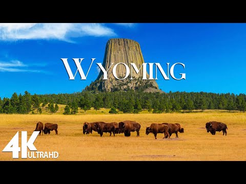 FLYING OVER WYOMING (4K UHD) - Amazing Beautiful Nature Scenery with Piano  Music - 4K Video HD